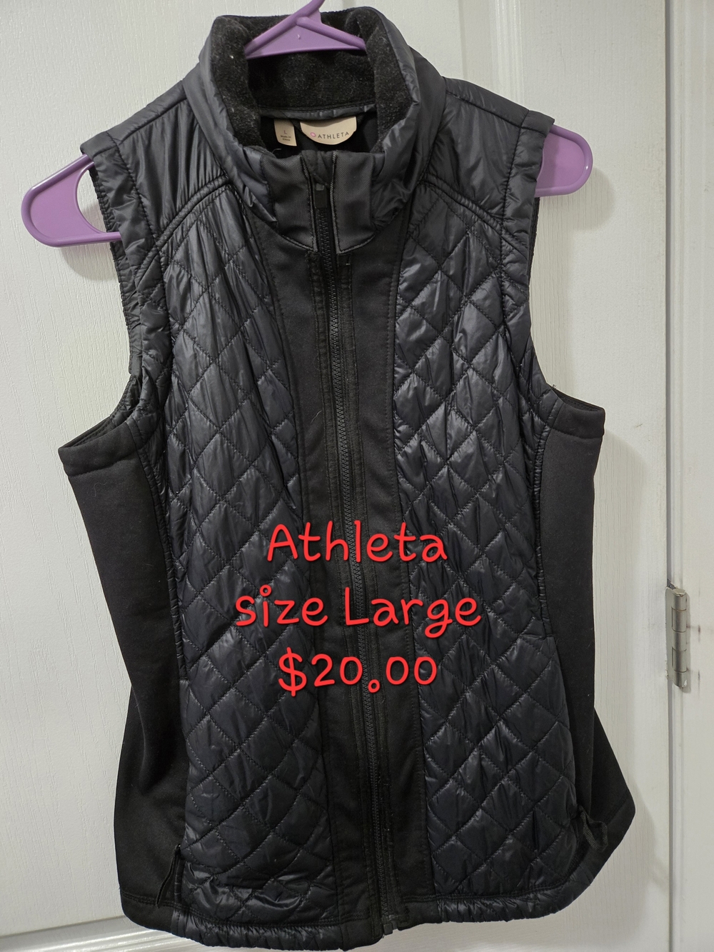 Athleta Quilted Black Active Vest
